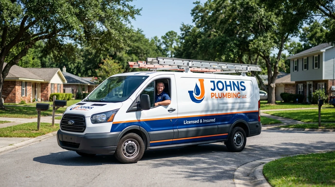 Johns Plumbing LLC service van in Chappell, NE