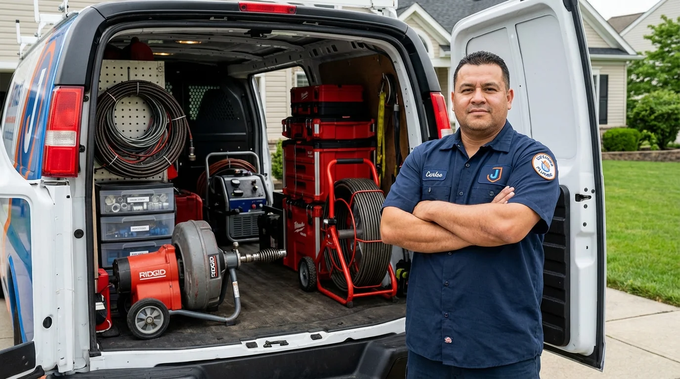 Professional drain cleaning equipment and Johns Plumbing LLC plumber in Chappell